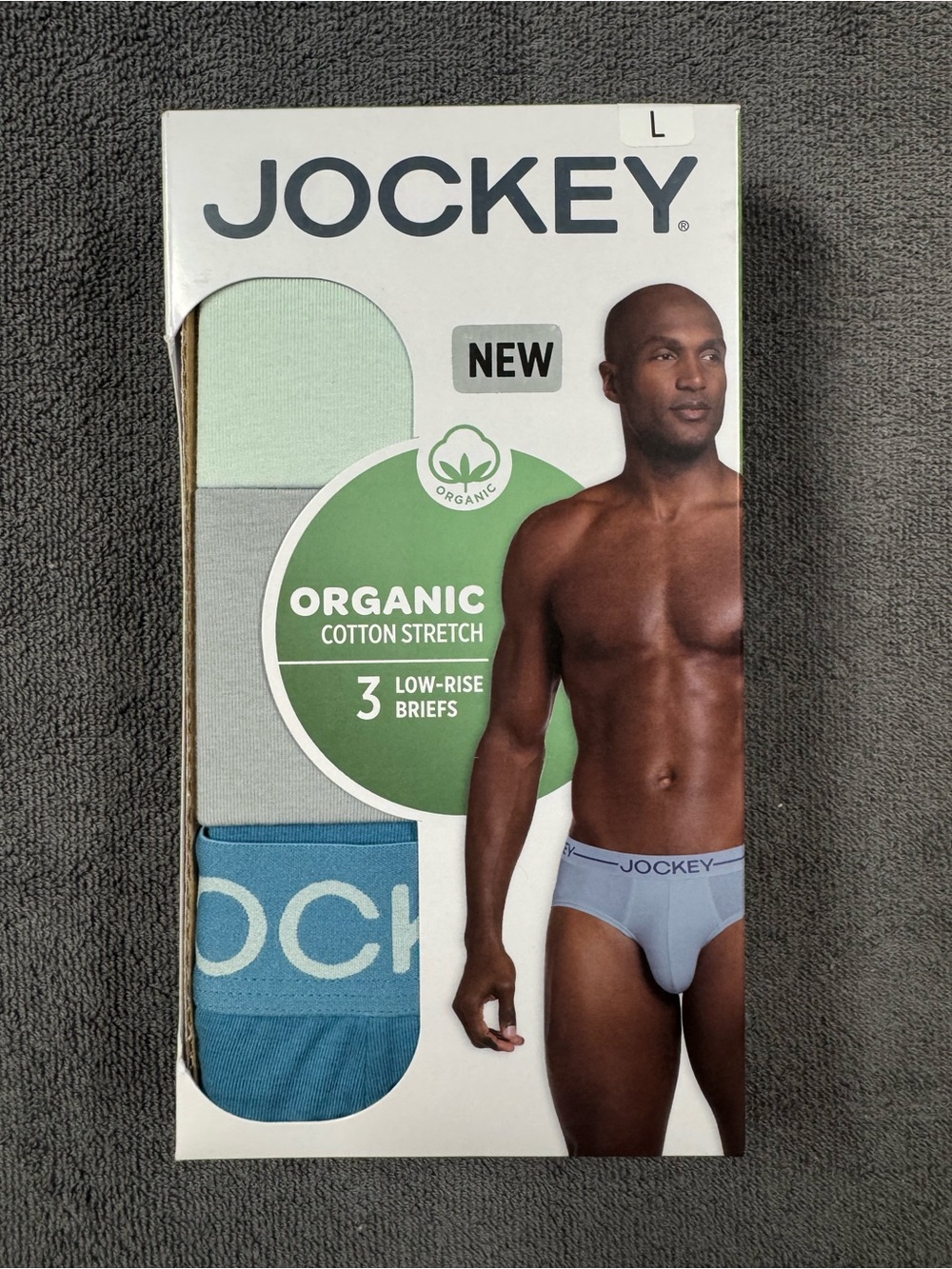 Jockey men's organic cotton stretch low rise no fly briefs